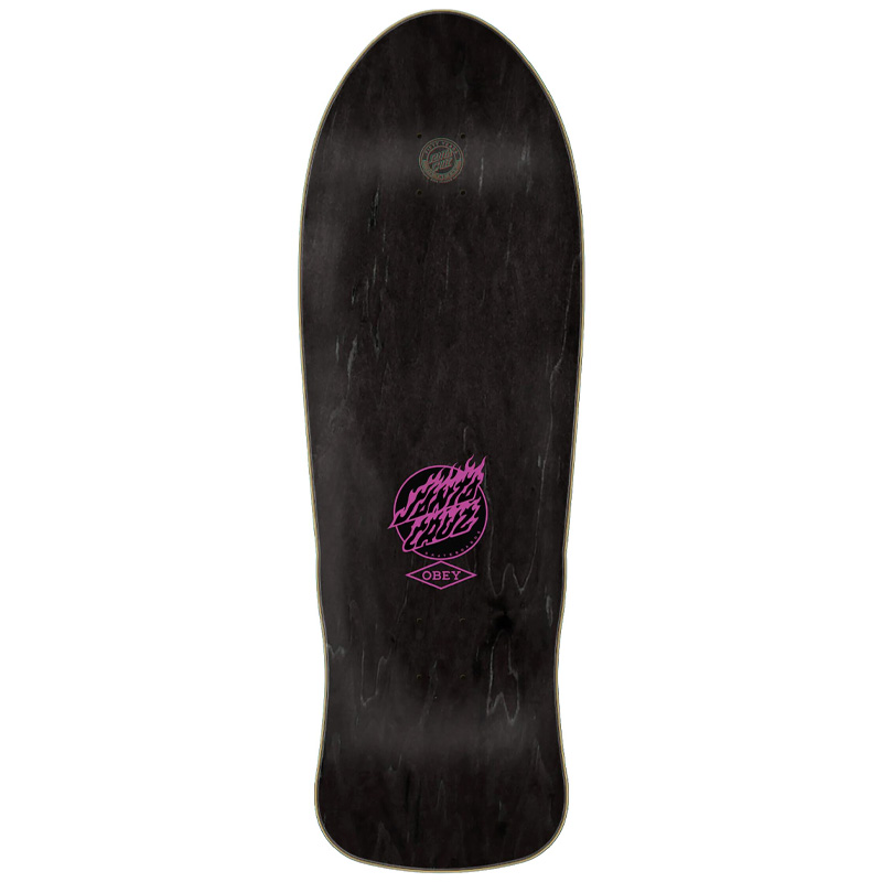 Santa Cruz Obrien By Shepard Fairey Skateboard Deck Black 9.85 Santa Cruz Obrien By Shepard Fairey Skateboard Deck Black 9.85