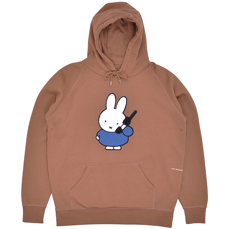 Pop Trading Company X Miffy Applique Hooded Sweater Brown