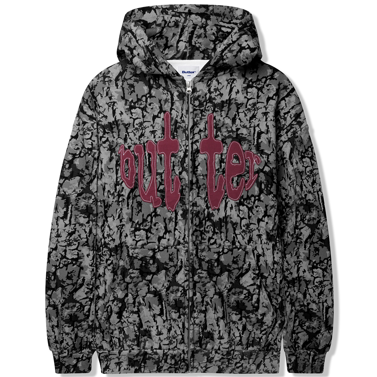 Butter Goods Frenzy Zip-Thru Hoodie Grey Camo Butter Goods Frenzy Zip-Thru Hoodie Grey Camo