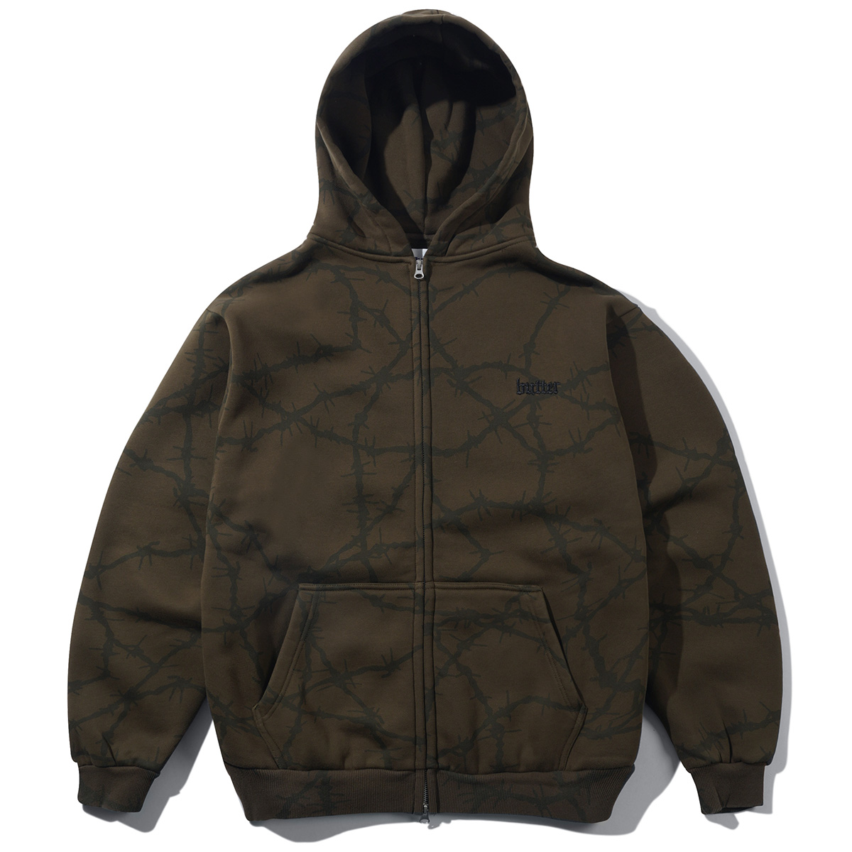 Butter Goods Wired Zip-Thru Hooded Sweater Fudge