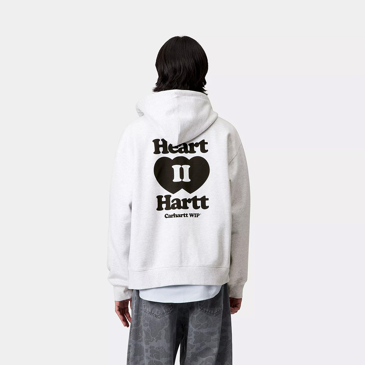 Carhartt WIP Heart II Hartt Hooded Sweater Jacket Ash Heather Carhartt WIP Heart II Hartt Hooded Sweater Jacket Ash Heather