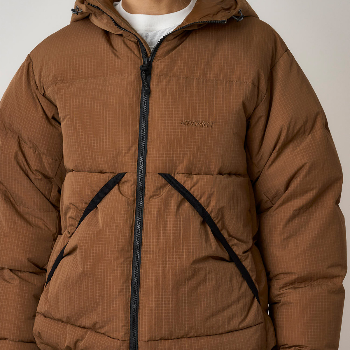 Gramicci Down Puffer Hooded Jacket Brown Gramicci Down Puffer Hooded Jacket Brown