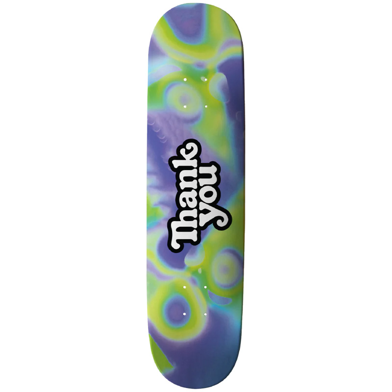 Thank You Warped Logo Skateboard Deck Multi 8.125