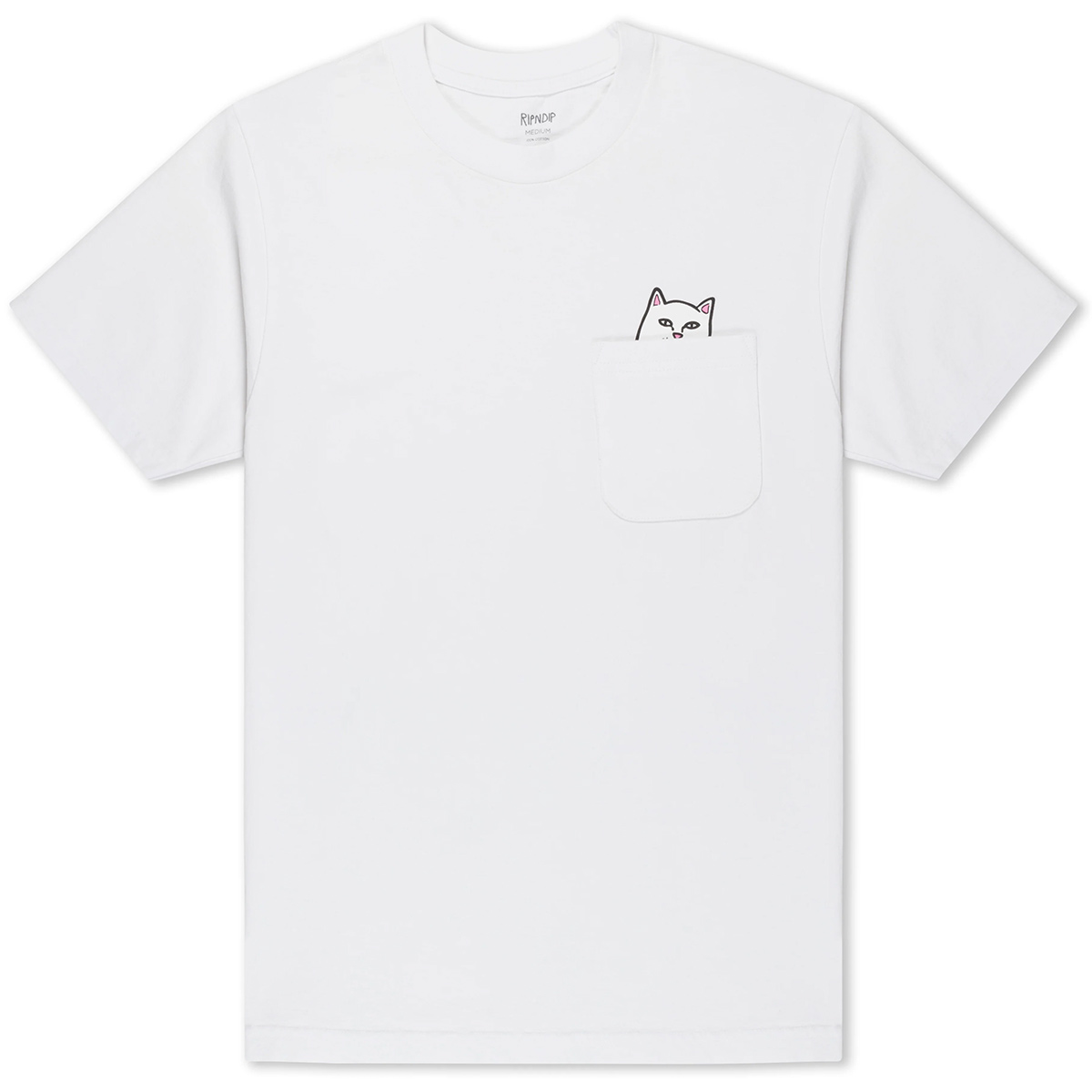RIPNDIP Lord Nermal Pocket T-Shirt White RIPNDIP Lord Nermal Pocket T-Shirt White