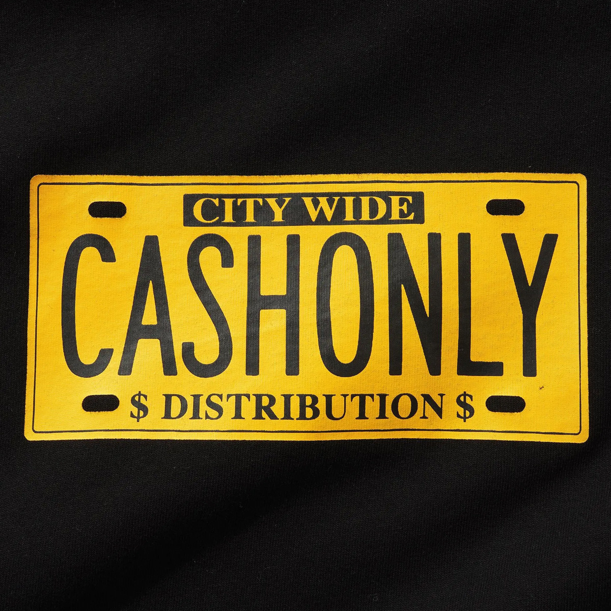 Cash Only License Plate T-Shirt Black Cash Only License Plate T-Shirt Black