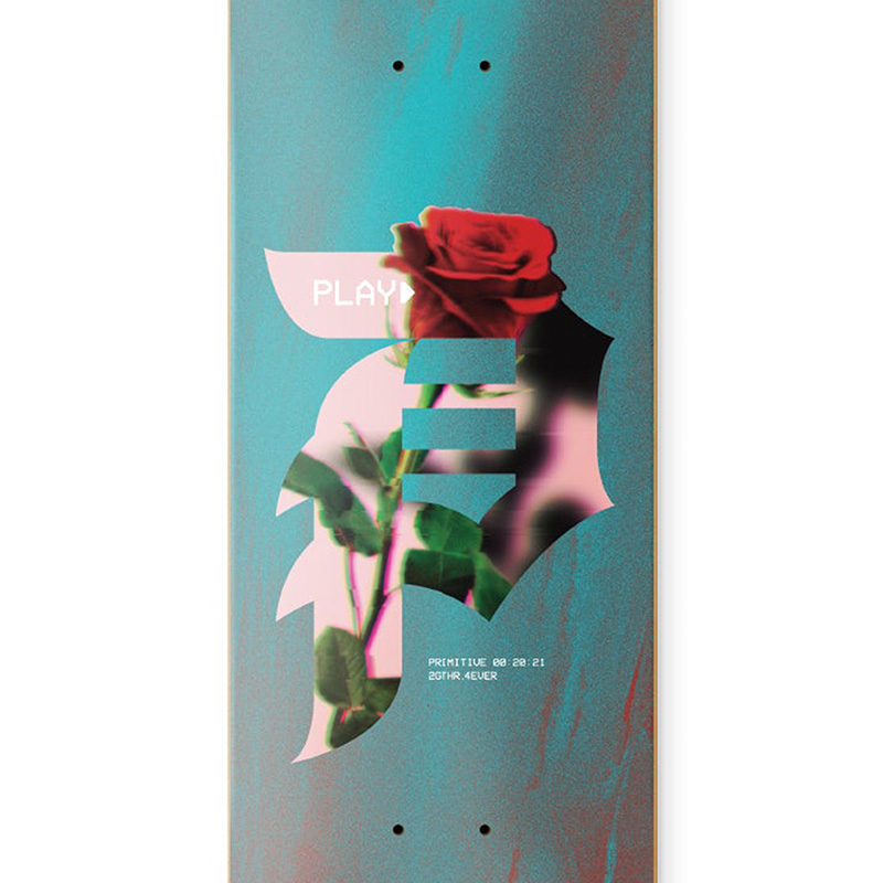 Primitive Long Play Skateboard Deck Teal 8.25 Primitive Long Play Skateboard Deck Teal 8.25