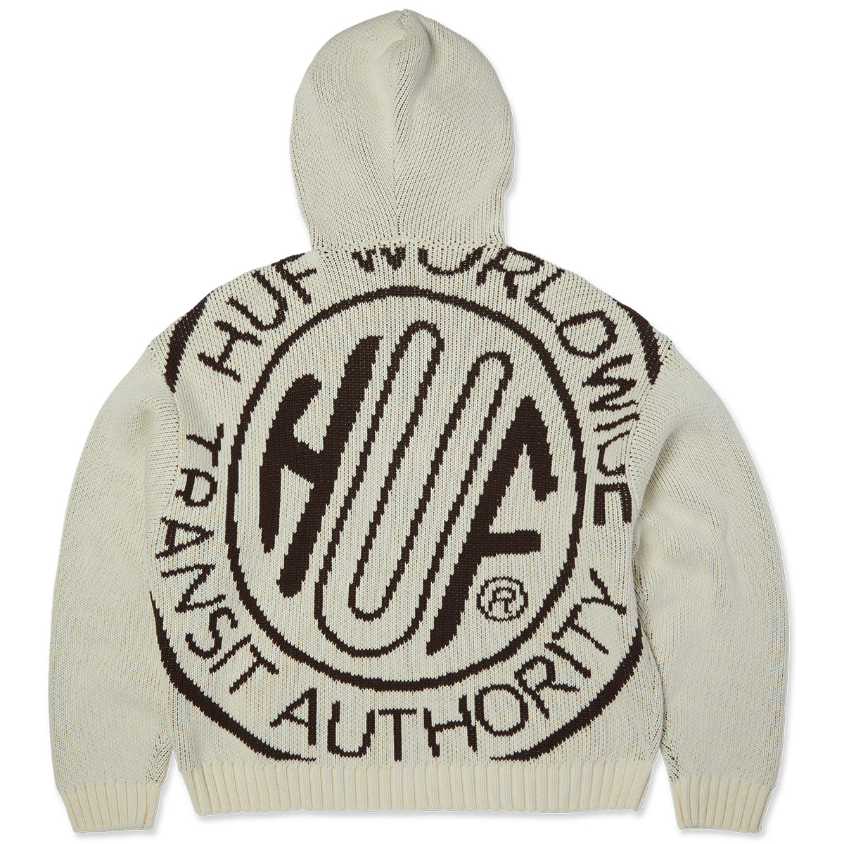 HUF Token Zip Hooded Sweater Bleach HUF Token Zip Hooded Sweater Bleach