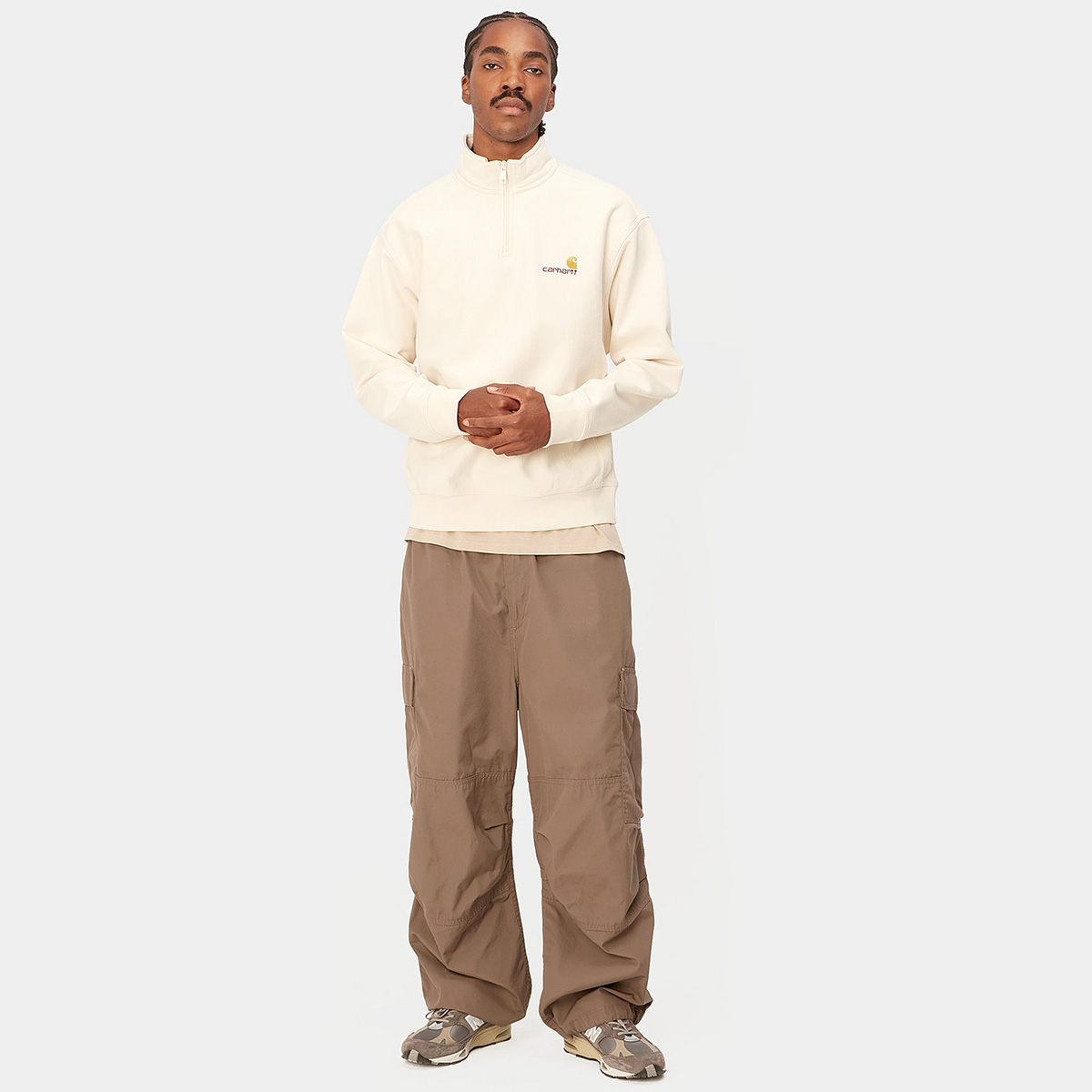 Carhartt WIP American Script Zip Sweater Natural Carhartt WIP American Script Zip Sweater Natural