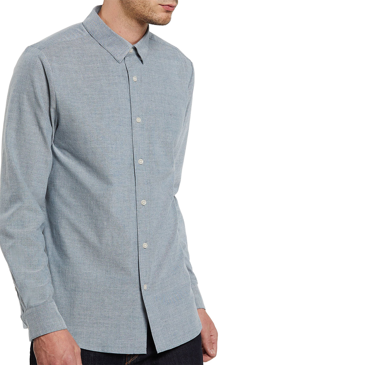 Volcom Oxford Stretch Longsleeve Shirt Rincon Blue