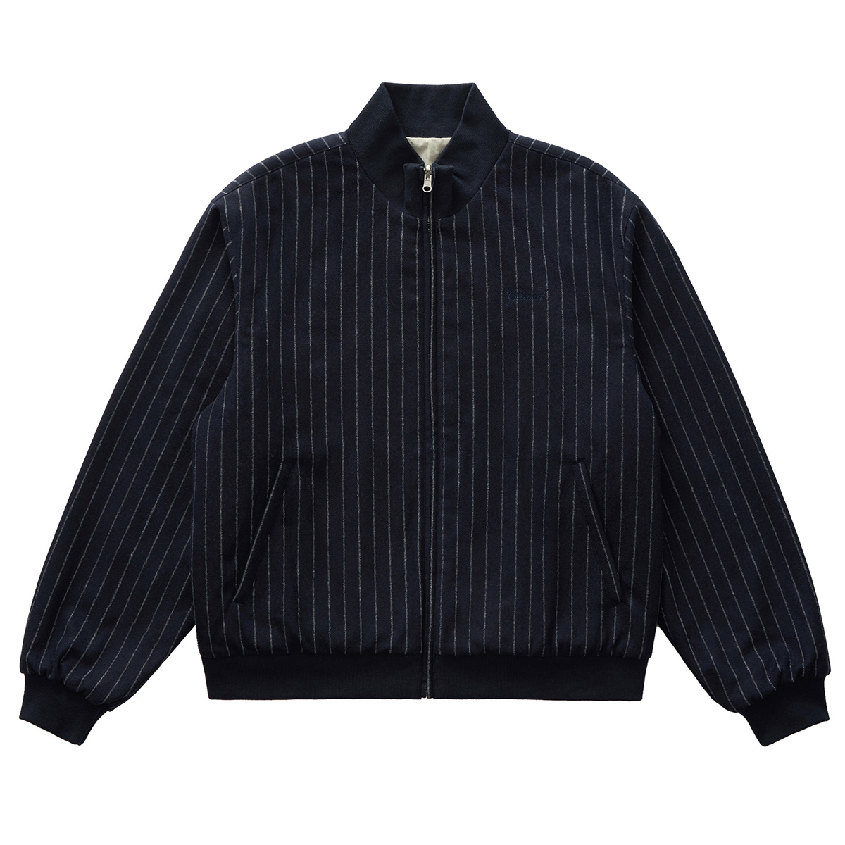 Grand Collection Reversible Pinstripe Wool/Cotton Jacket Grand Collection Reversible Pinstripe Wool/Cotton Jacket