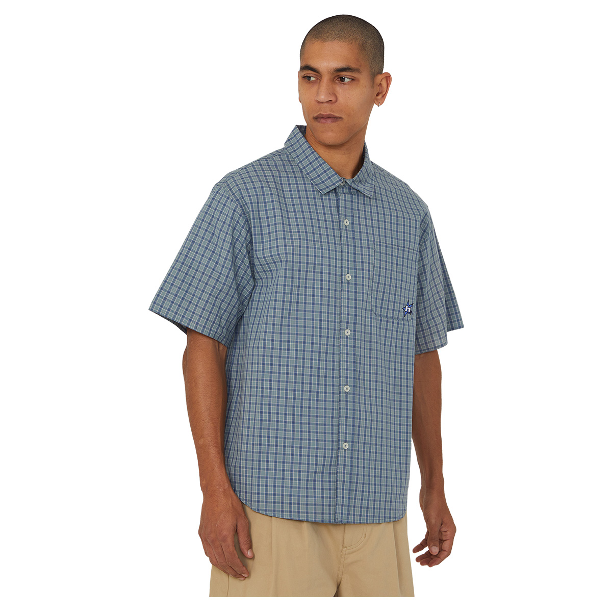 HUF H Star Plaid Shirt Marine