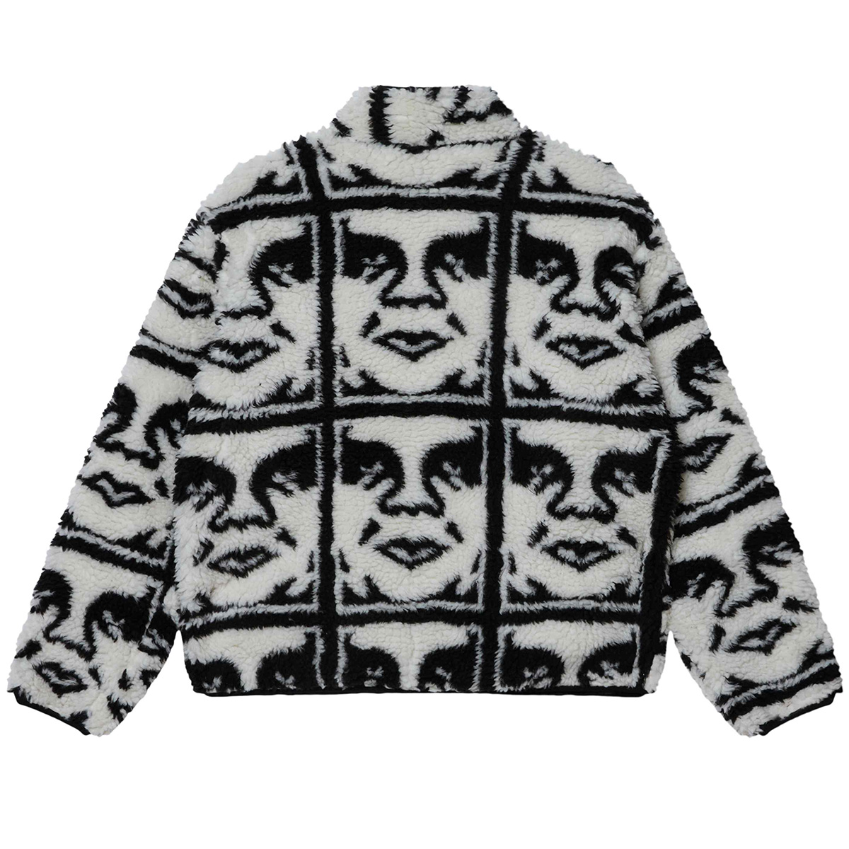 Obey Repeated Icon Sherpa Jacket Black