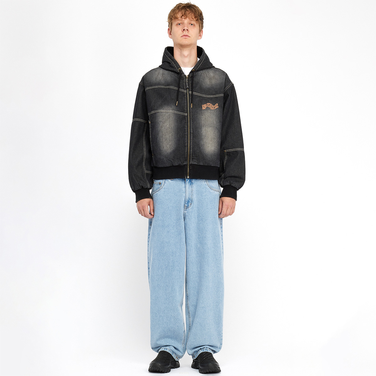 Dime Hooded Utility Jacket Sandblasted Black