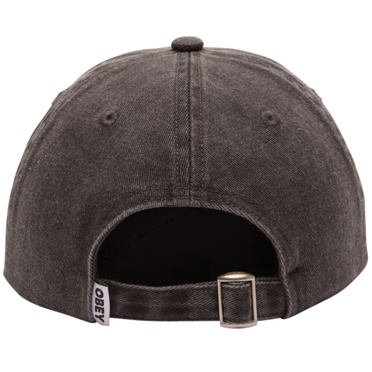 Obey Pigment Lowercase 6 Panel Strapback Cap Pigment Black Obey Pigment Lowercase 6 Panel Strapback Cap Pigment Black