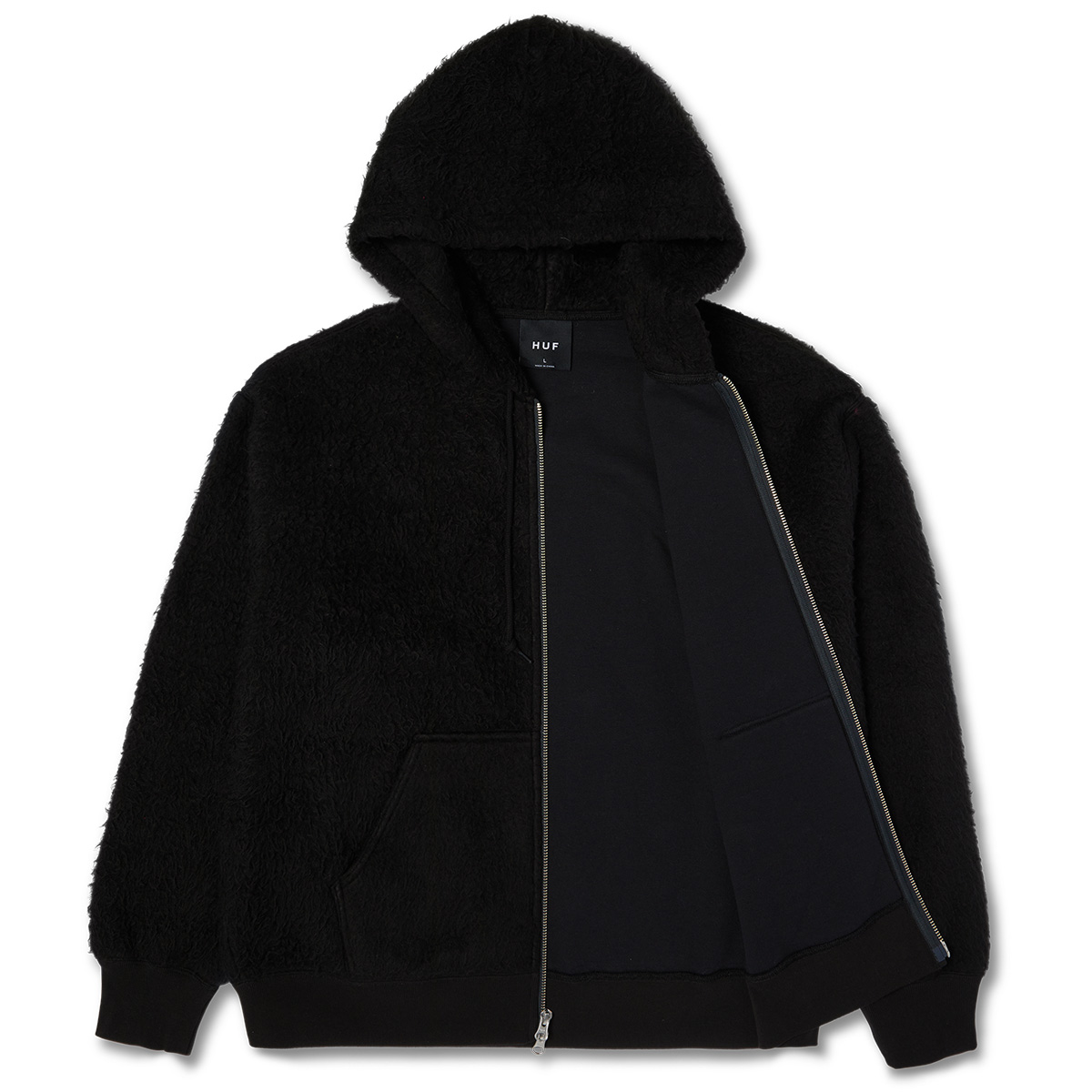 HUF Corso Heavyweight Full Zip Hooded Sweater Black