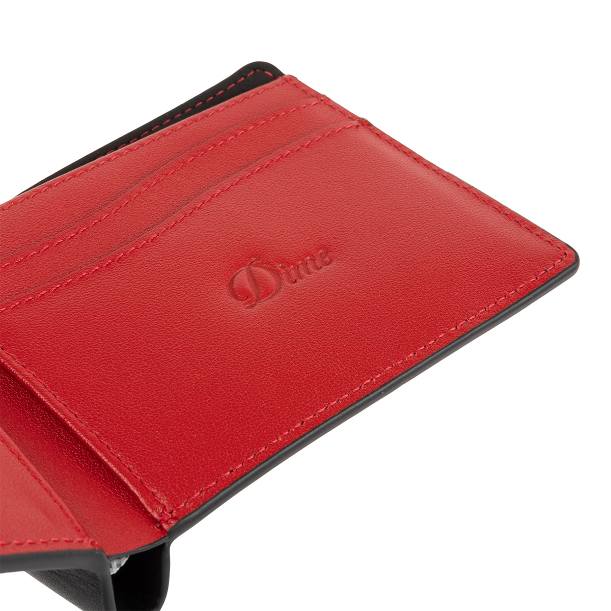 Dime Leather Bifold Wallet Black/Cherry