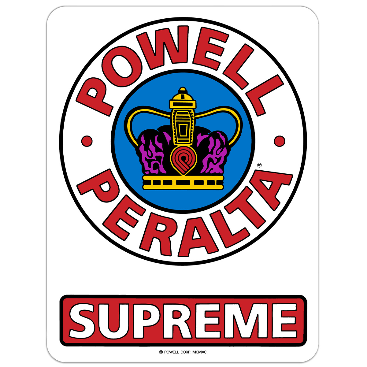 Powell Peralta Supreme OG sticker Red/White/Blue 3.5