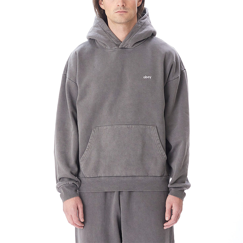 Obey Lowercase Pigment Hooded Sweater Pigment Digital Black