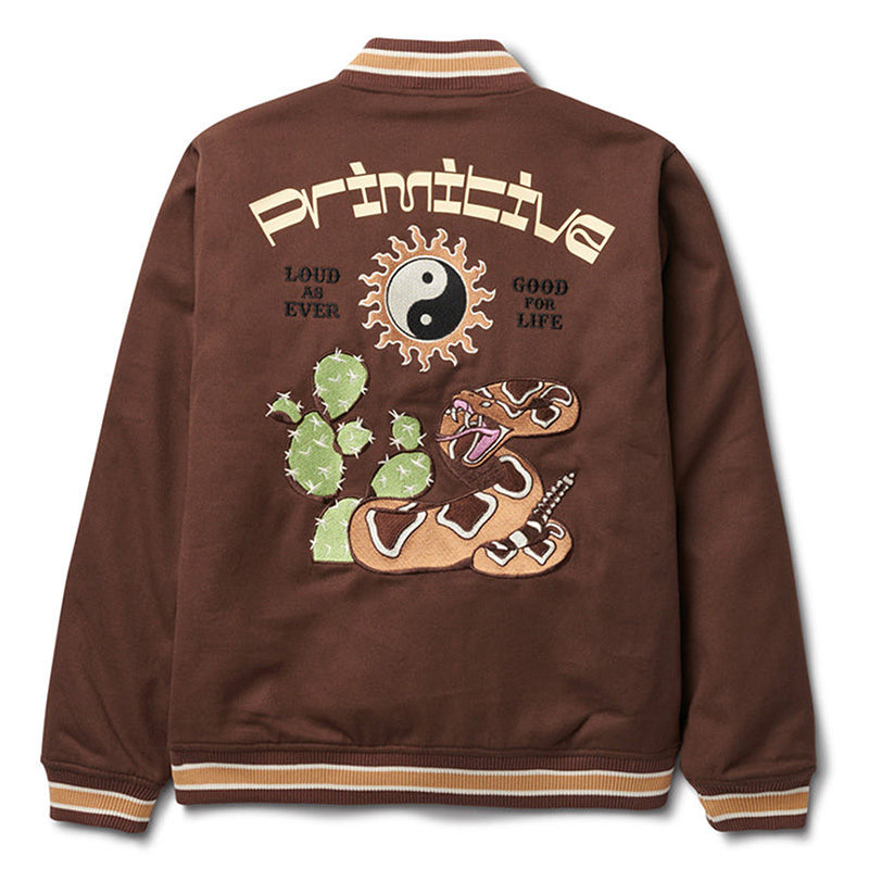 Primitive Badlands Varsity Jacket Brown Primitive Badlands Varsity Jacket Brown