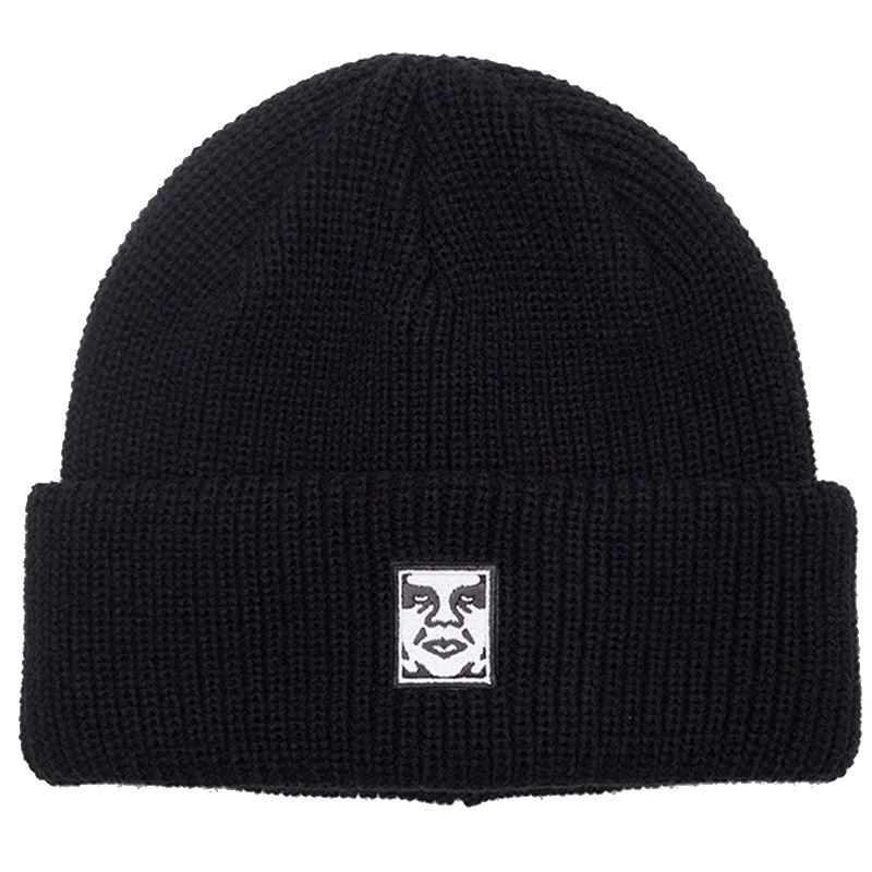 Obey Mid Icon Patch Cuff Beanie Black