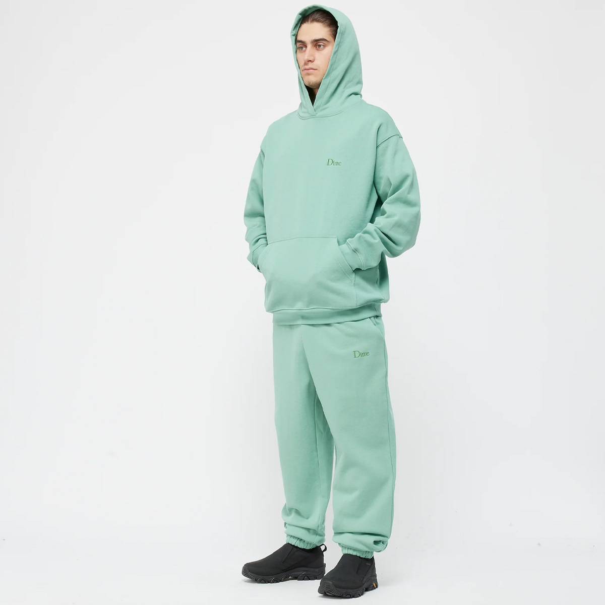 Dime Classic Small Logo Hooded Sweater Seaweed Dime Classic Small Logo Hooded Sweater Seaweed