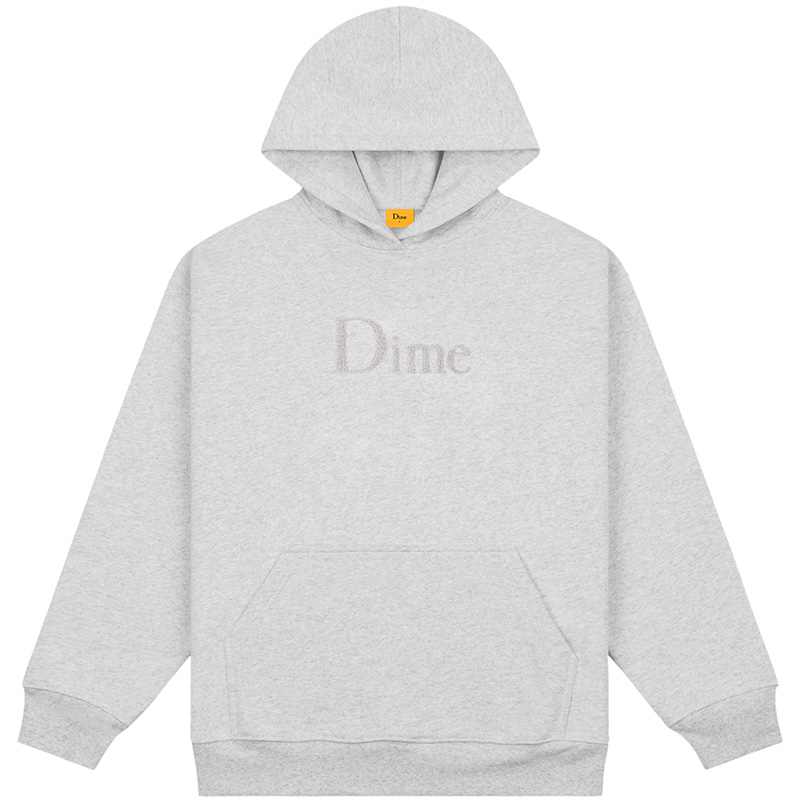 Dime Classic Chenille Logo Hoodie Heather Gray