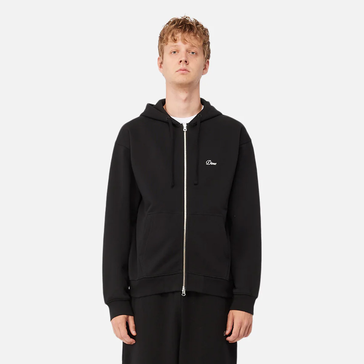 Dime Cursive Zip Hooded Sweater Black Dime Cursive Zip Hooded Sweater Black