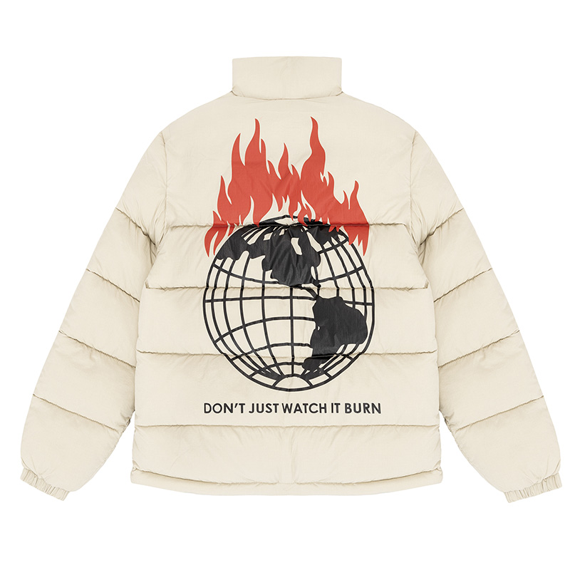 Obey X Napapijri Don't Just Watch It Burn Puffer Jacket Cream Obey X Napapijri Don't Just Watch It Burn Puffer Jacket Cream