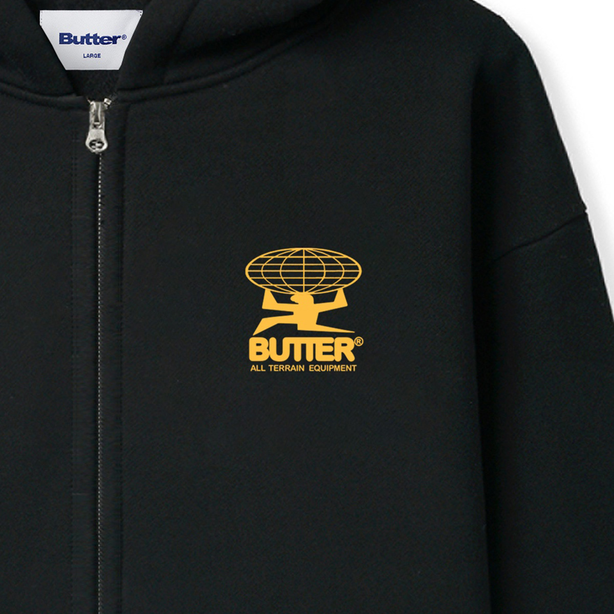 Butter Goods Terrain Zip-Thru Hoodie Black