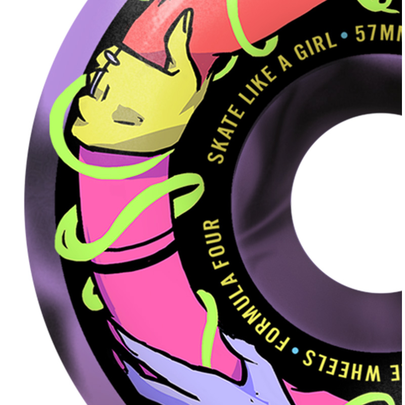 Spitfire Formula Four Skate Like A Girl Classic Wheels Black/Lavender 99D 57mm Spitfire Formula Four Skate Like A Girl Classic Wheels Black/Lavender 99D 57mm
