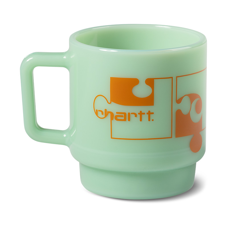 Carhartt WIP Assemble Glass Mug Jade/Carhartt Orange Carhartt WIP Assemble Glass Mug Jade/Carhartt Orange