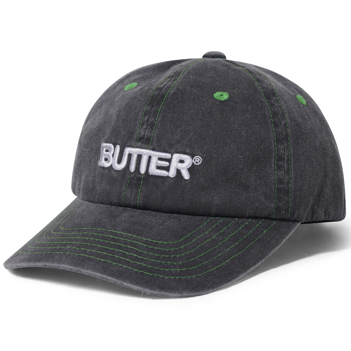 Butter Goods Rounded Logo 6 Panel Cap Black Butter Goods Rounded Logo 6 Panel Cap Black