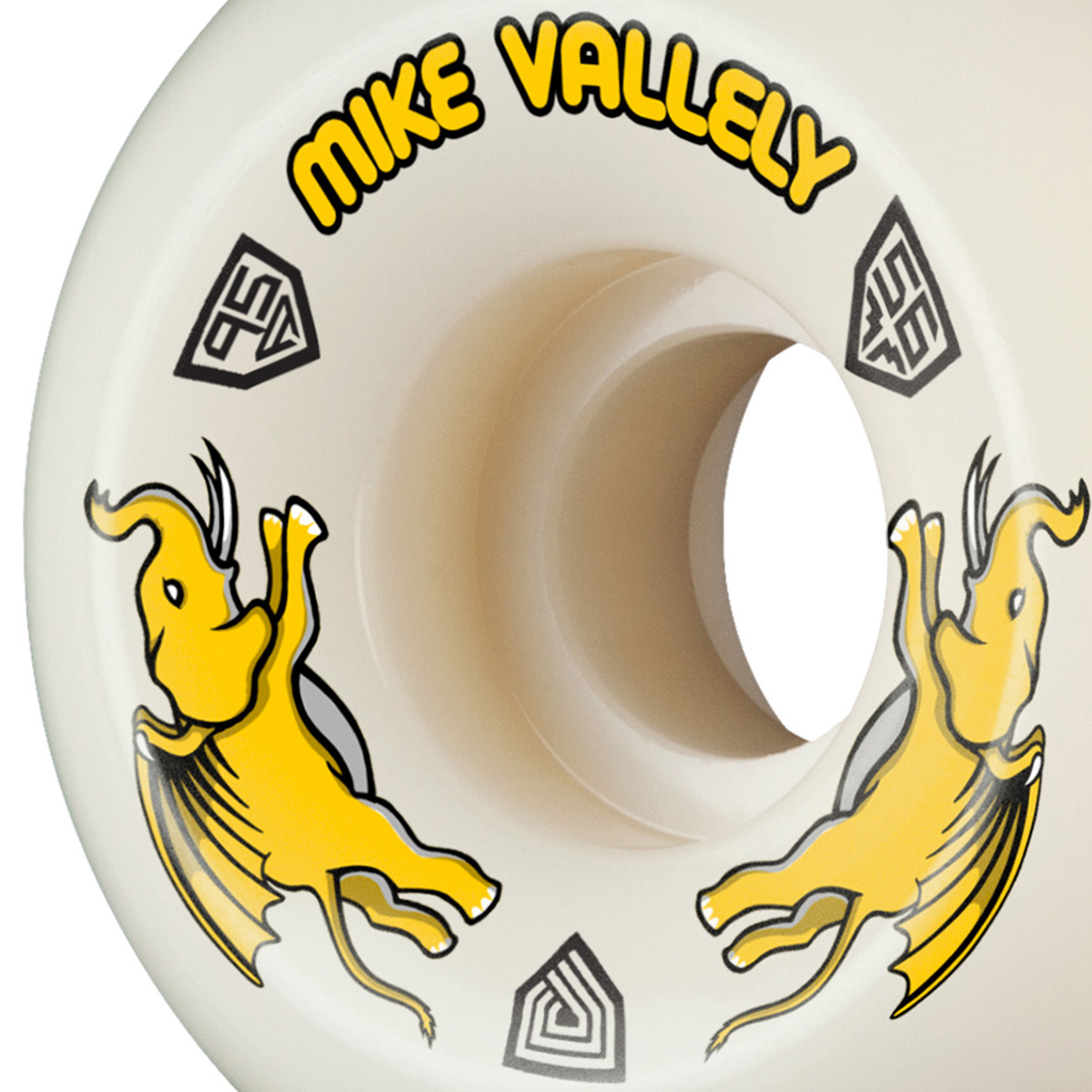 Powell Peralta Dragon Formula Mike Vallely V6 Shape Wheels White/Yellow  95A 56mm x 36mm