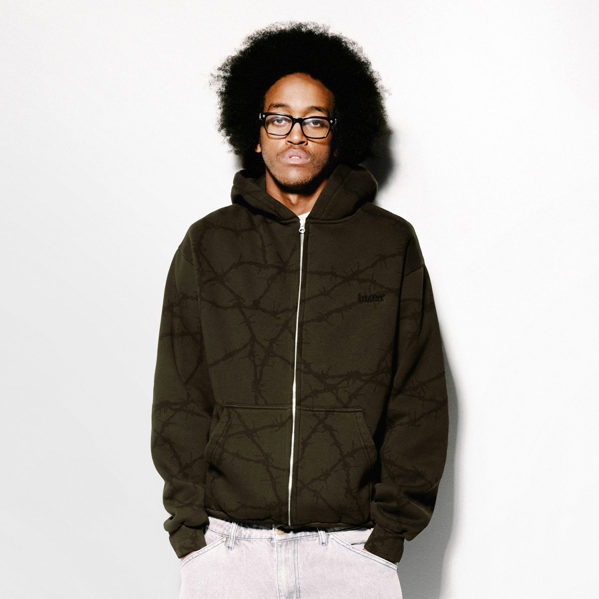 Butter Goods Wired Zip-Thru Hooded Sweater Fudge Butter Goods Wired Zip-Thru Hooded Sweater Fudge