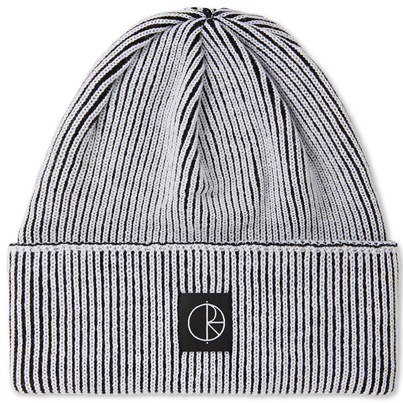 Polar Merino Lines Beanie White / Black