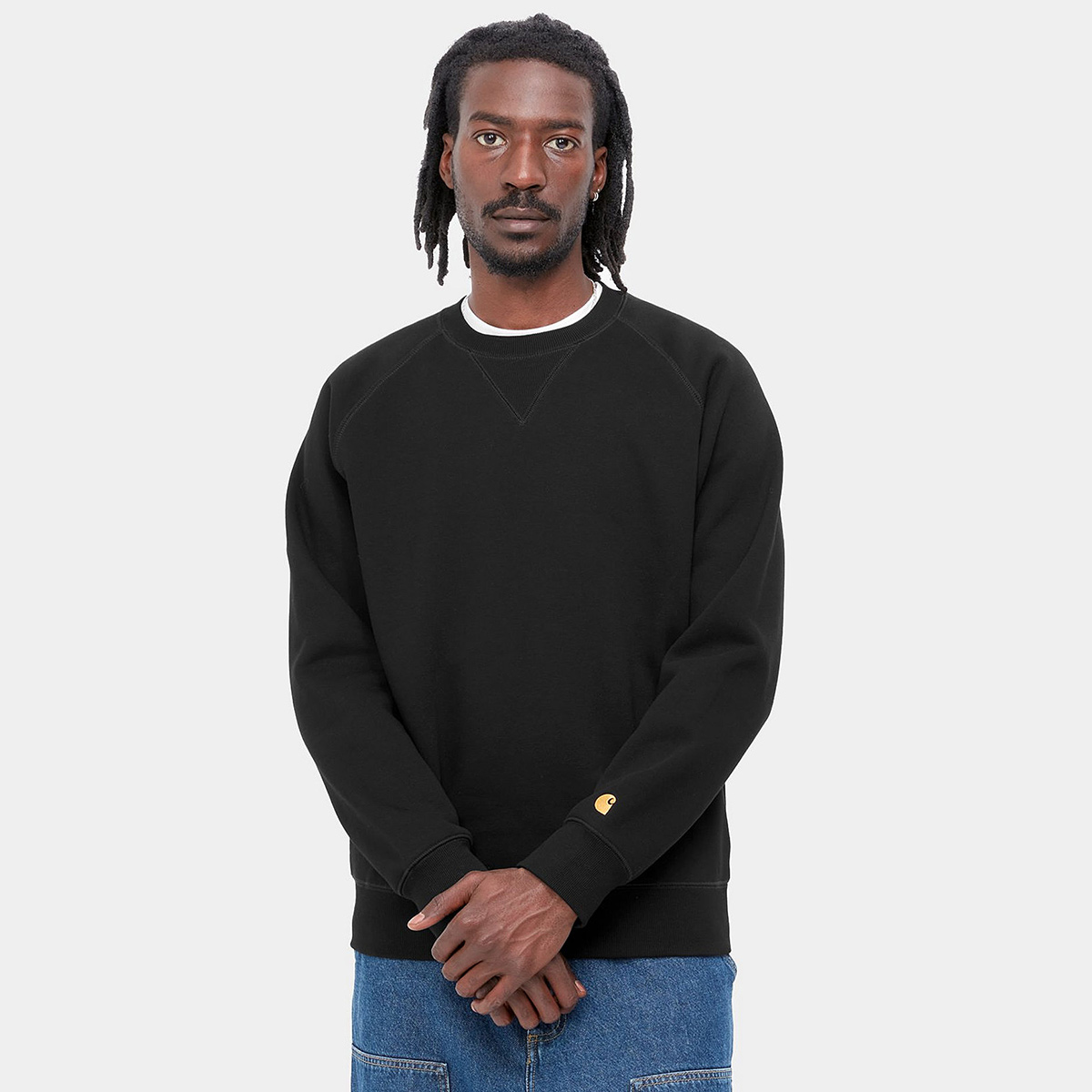 Carhartt WIP Chase Crewneck Sweater Black/Gold Carhartt WIP Chase Crewneck Sweater Black/Gold