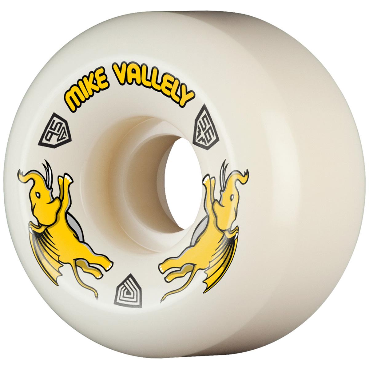 Powell Peralta Dragon Formula Mike Vallely V6 Shape Wheels White/Yellow  95A 56mm x 36mm