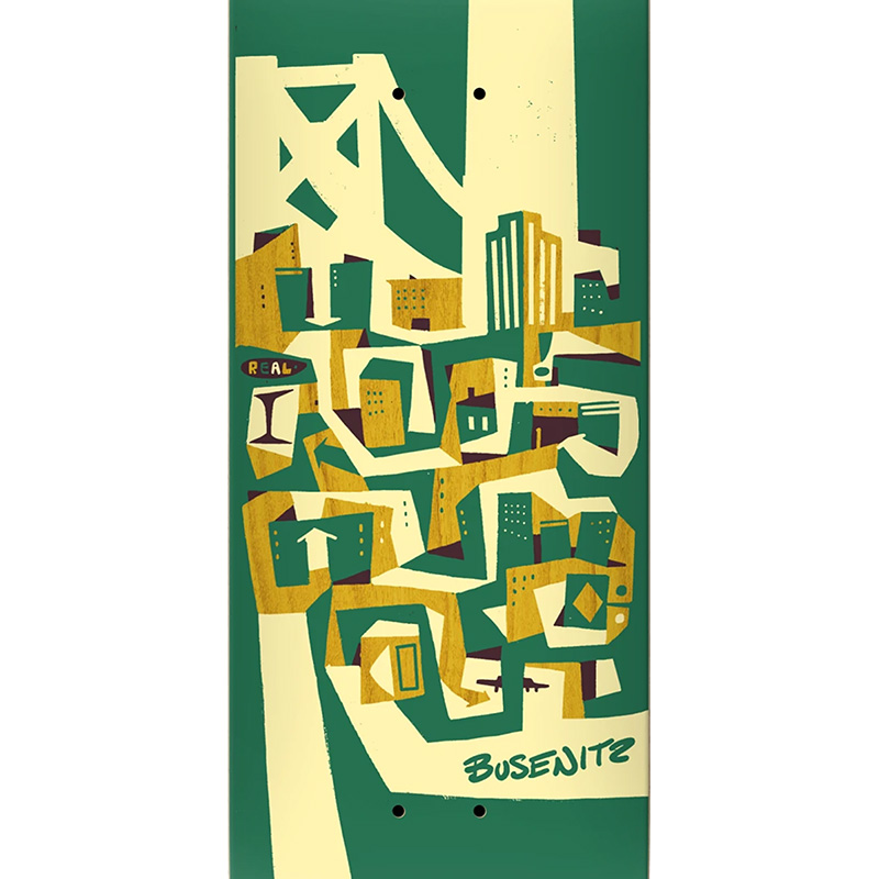 Real Busenitz Brian Barneclo X Real True Fit Skateboard Deck Green 8.5 Real Busenitz Brian Barneclo X Real True Fit Skateboard Deck Green 8.5