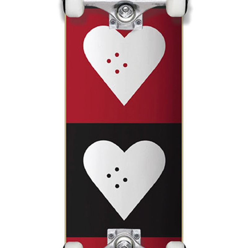 The Heart Supply Quad Logo Complete Skateboard Black/Red 7.75 The Heart Supply Quad Logo Complete Skateboard Black/Red 7.75