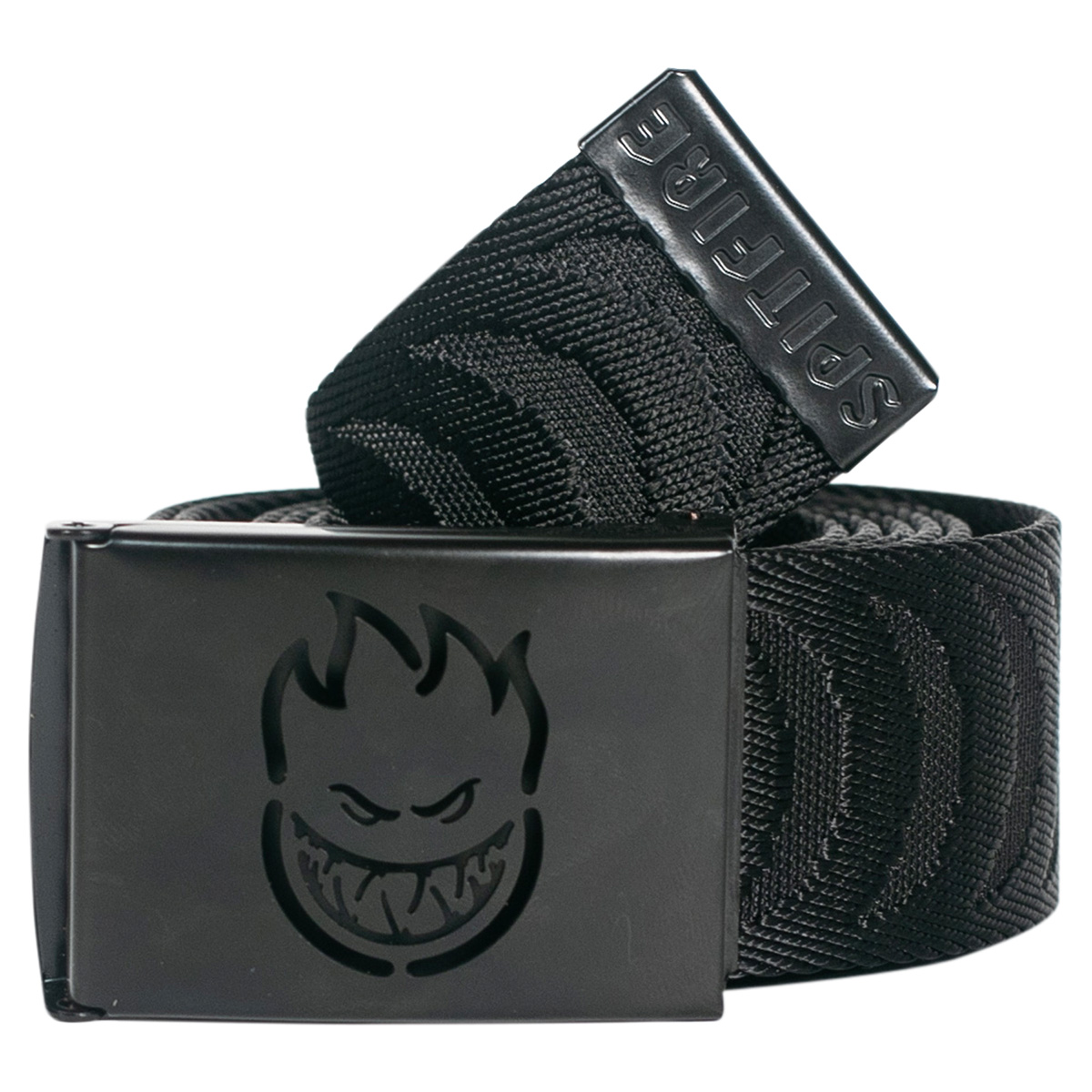 Spitfire Bighead Cut Out Crescent Jaquard Web Belt Black/Black