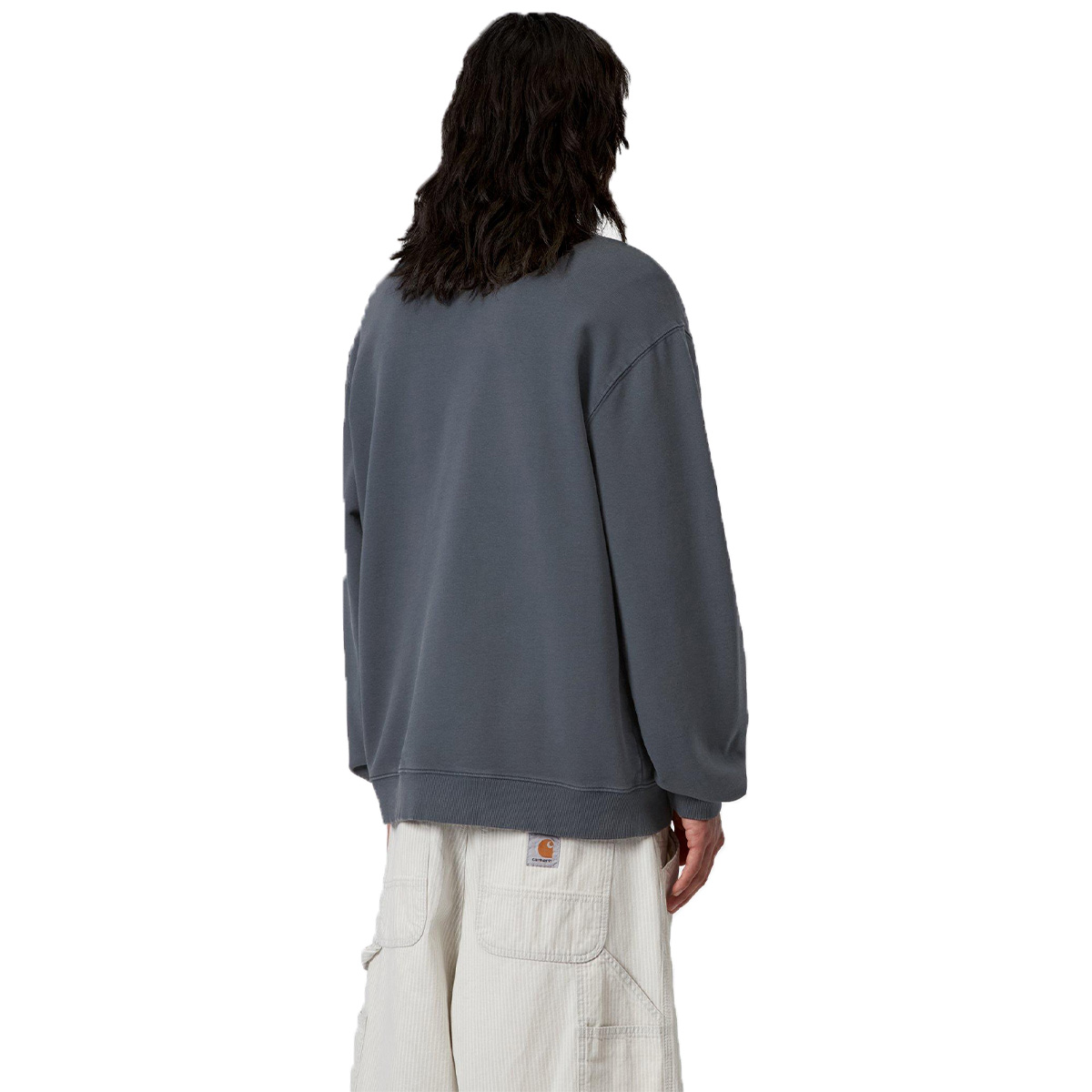 Carhartt WIP Faded Pond Corps Sweater Deep Night Heavy Stone Wash