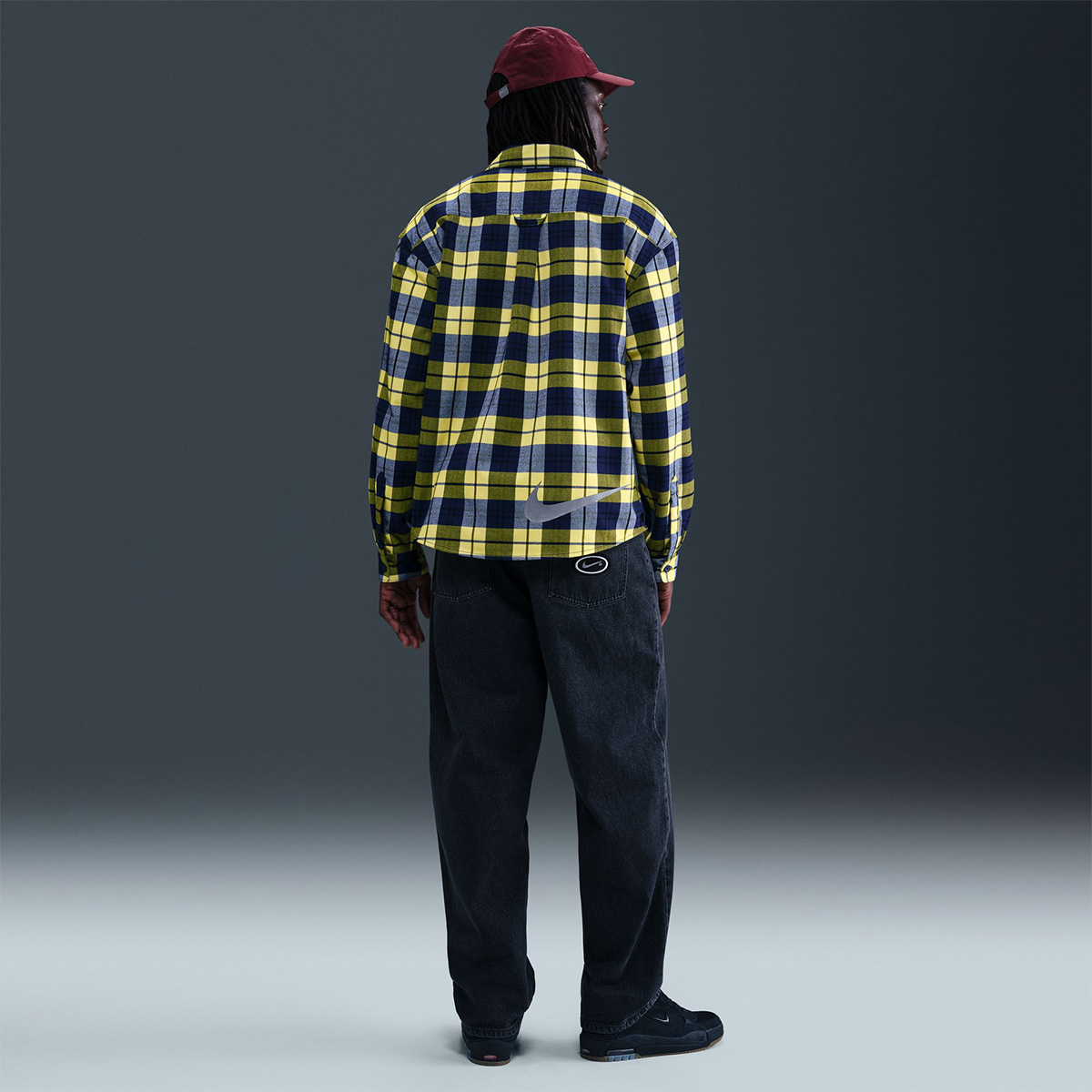 Nike SB Flannel Longsleeve Shirt Koston Midnight Navy/Speed Yellow