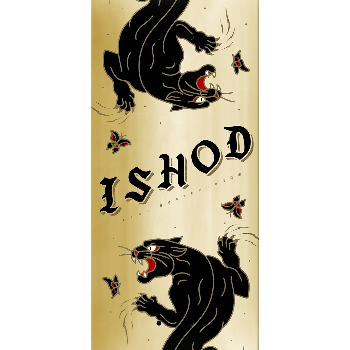 Real DBX Ishod Catscratch Twin Tail Skateboard Deck Gold Foil 8.25