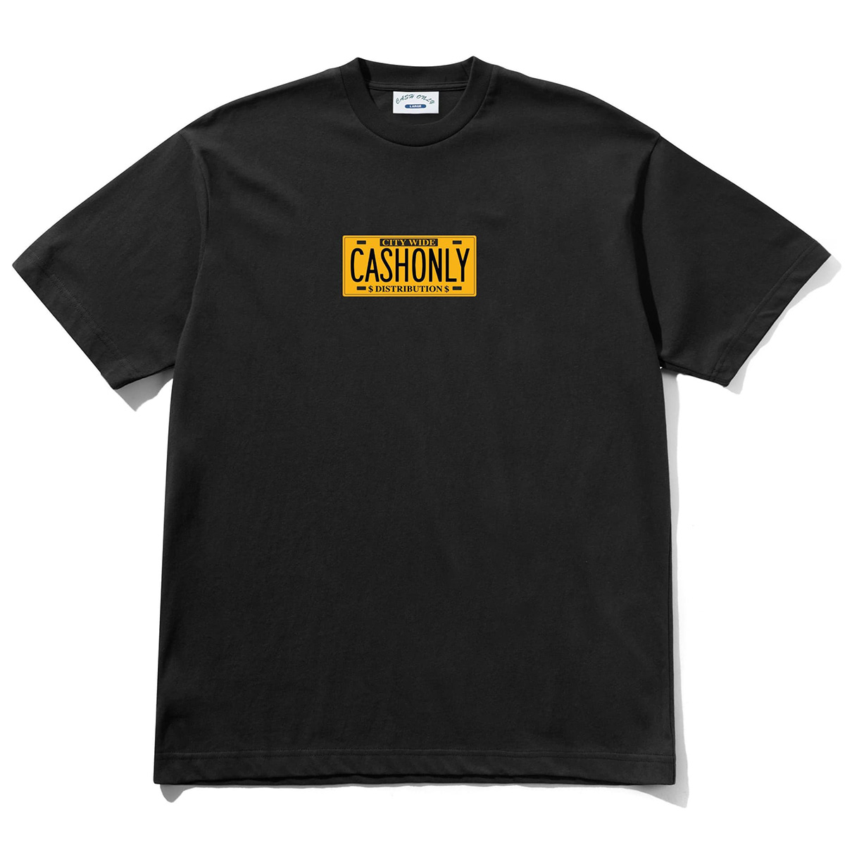 Cash Only License Plate T-Shirt Black Cash Only License Plate T-Shirt Black