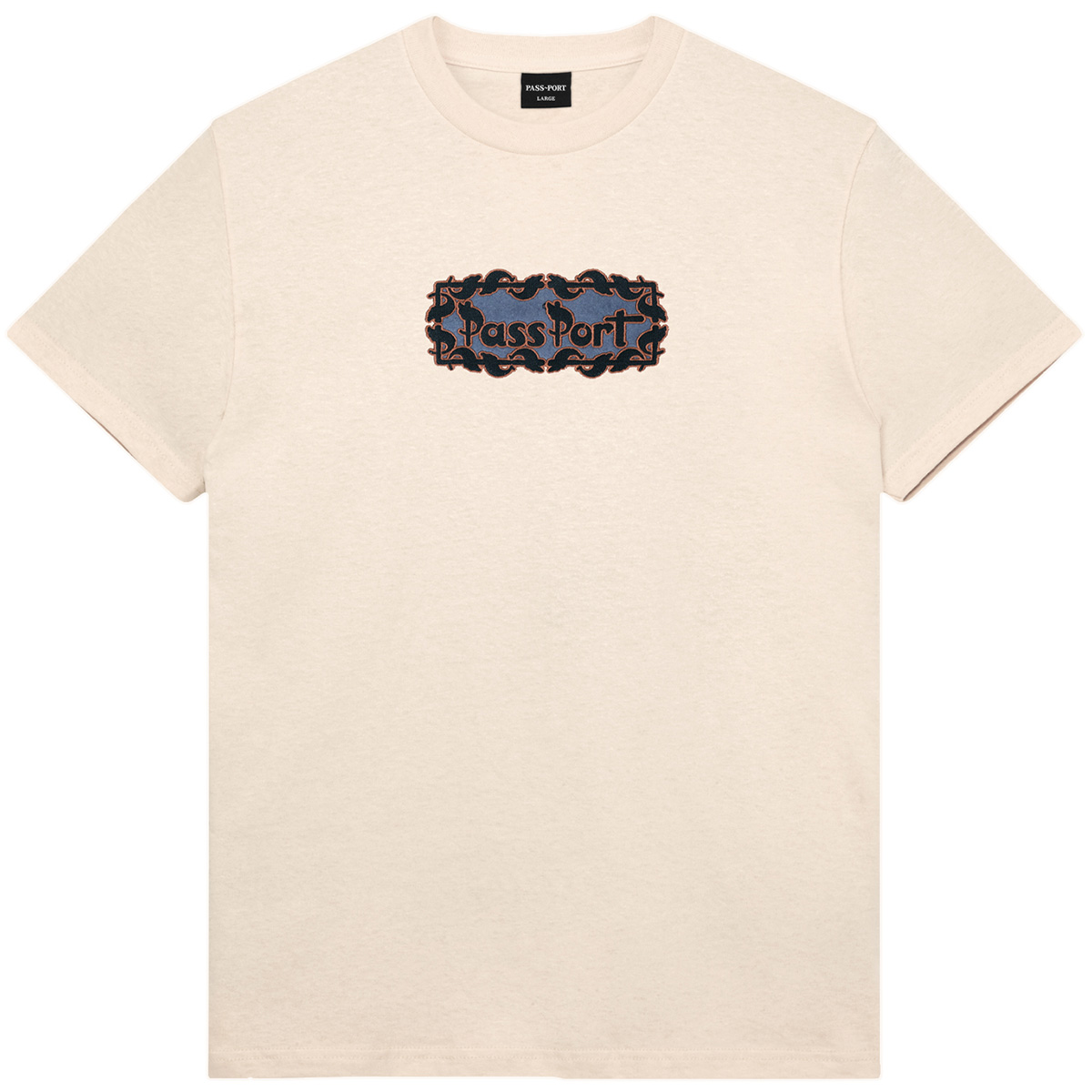 Pass Port Pattoned T-Shirt Natural