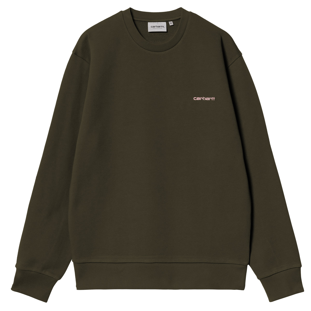 Carhartt WIP Script Embroidery Sweater Turtle/Air Pink Carhartt WIP Script Embroidery Sweater Turtle/Air Pink