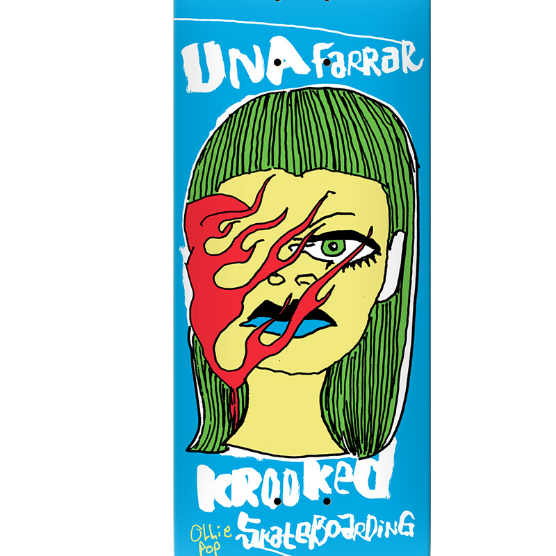 Krooked Una Farrar Skateboard Deck True Fit Mold Blue 8.38 Krooked Una Farrar Skateboard Deck True Fit Mold Blue 8.38