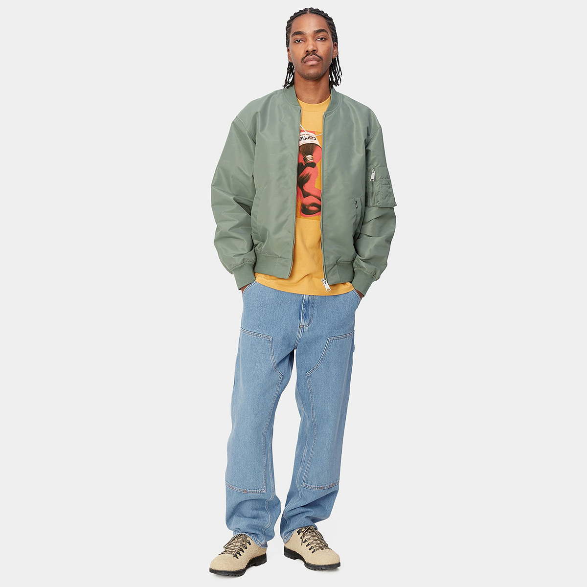 Carhartt WIP Double Knee Pant Blue Stone Bleached Carhartt WIP Double Knee Pant Blue Stone Bleached