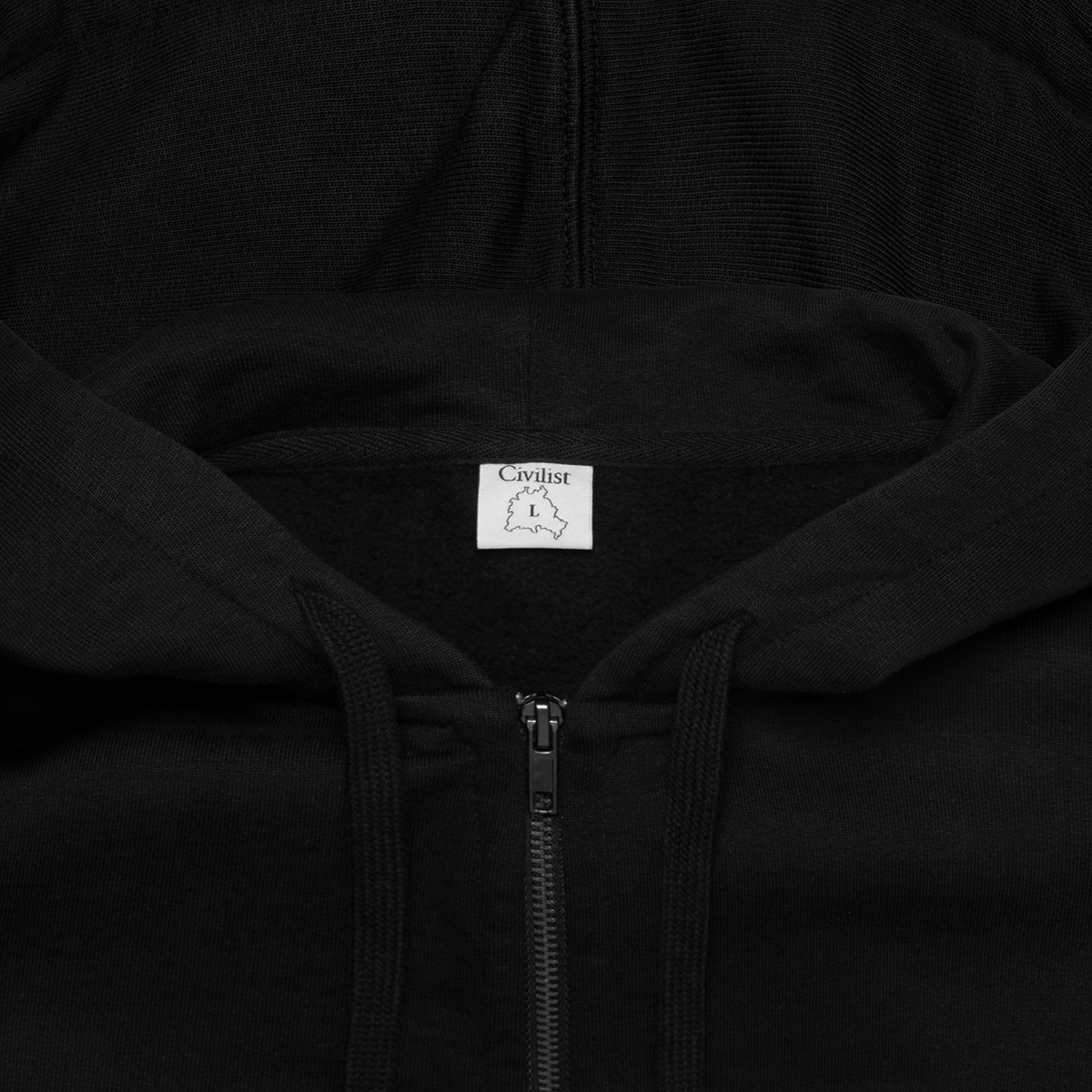 Civilist Studded Heavy Zip Hooded Sweater Black Civilist Studded Heavy Zip Hooded Sweater Black
