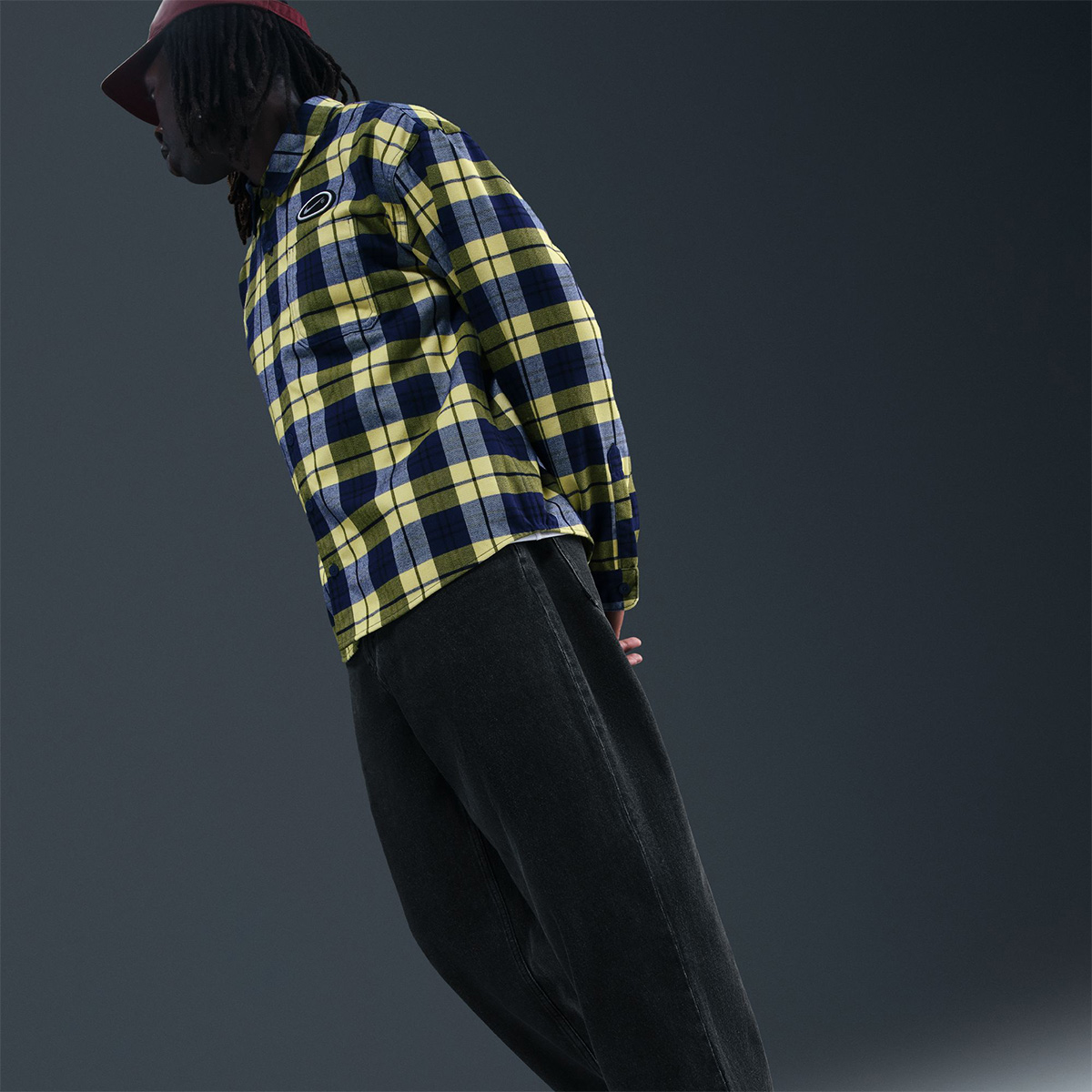 Nike SB Flannel Longsleeve Shirt Koston Midnight Navy/Speed Yellow